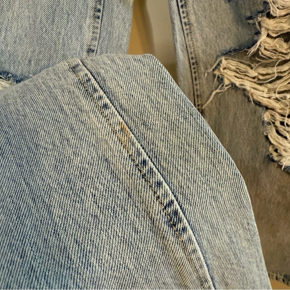 RAG & BONE High Rise Distressed Cigarette Madison Jeans with Holes 25 - Picture 6 of 13